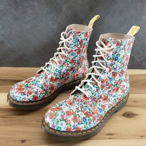 Dr. Martens Floral Ankle Boots - Multicolor